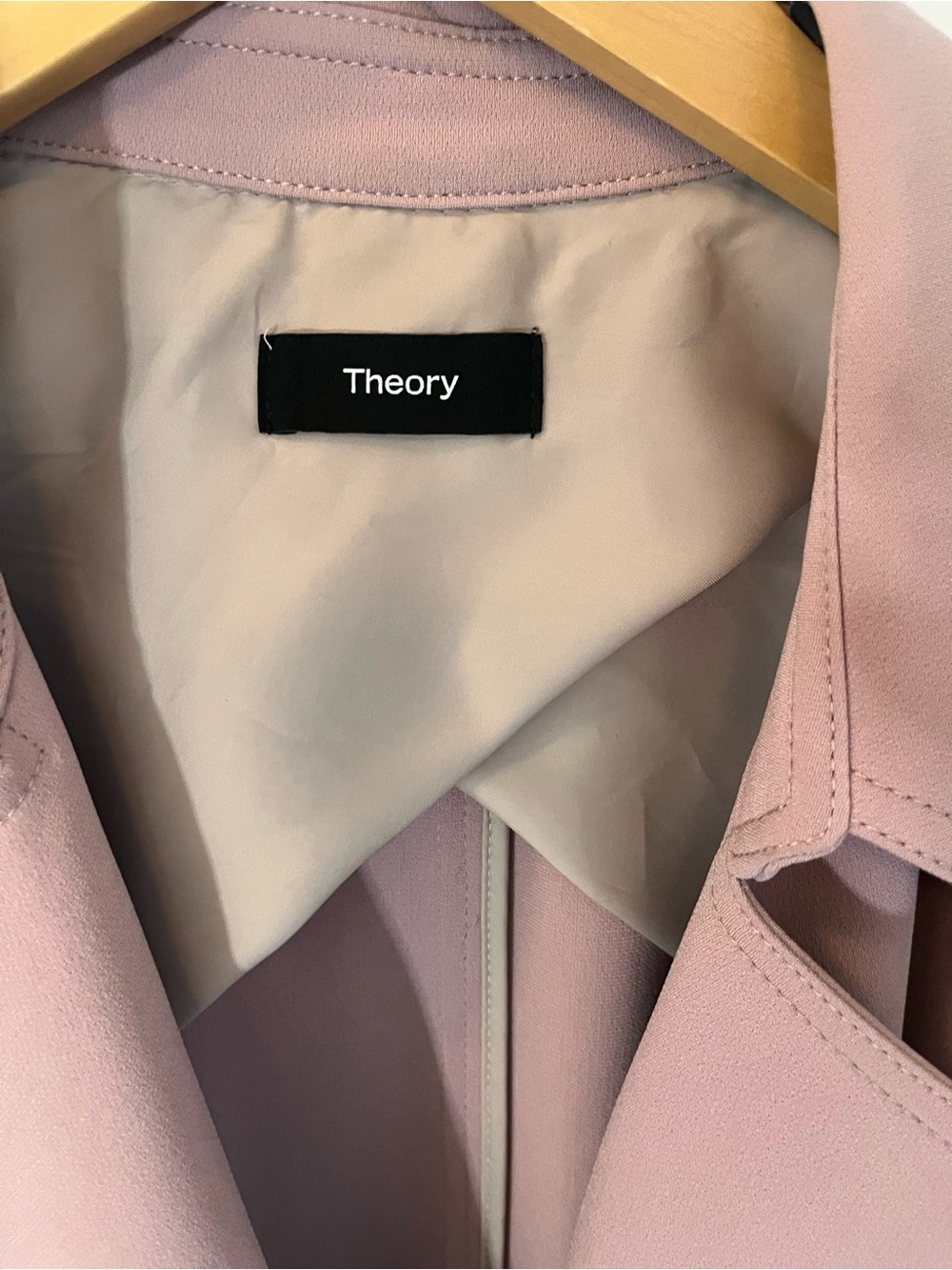 Theory Medium Weight Belted Wrap Coat - Dusty Rose - Picture 2 of 5